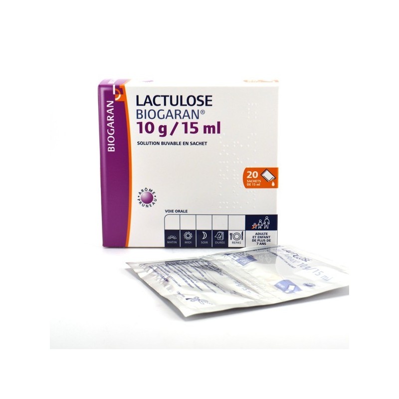 Lactulose Biogaran 10 g/15 ml, solution buvable en sachet - Boite De 20