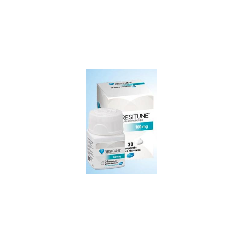 Resitune 100 mg, comprimé gastro-résistant Acide acétylsalicylique Boite De 30