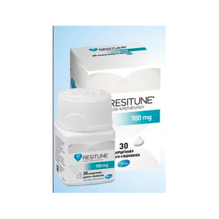 Resitune 100 mg, comprimé gastro-résistant Acide acétylsalicylique Boite De 30