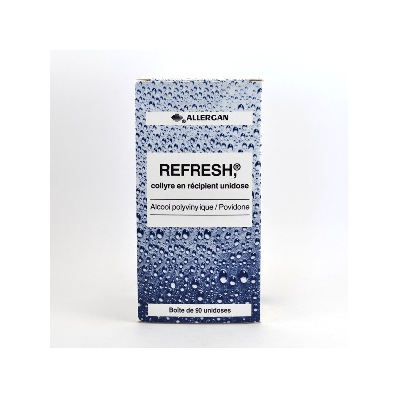 Refresh, collyre en unidose alcool polyvinylique/povidone, boite de 90 unidoses