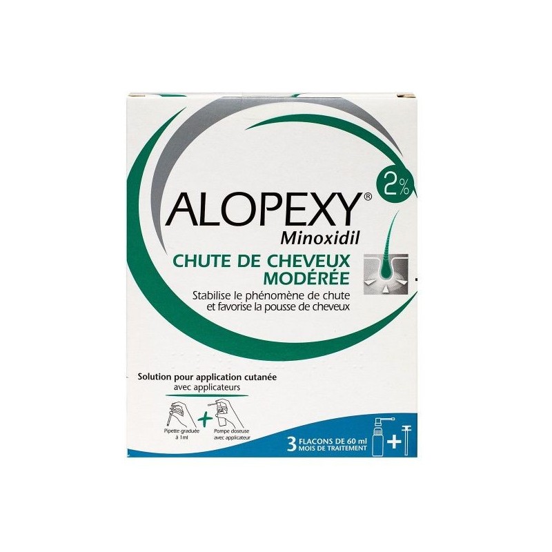 Alopexy - minoxidil 2% - Moderate hair loss - 3 x 60ml bottles
