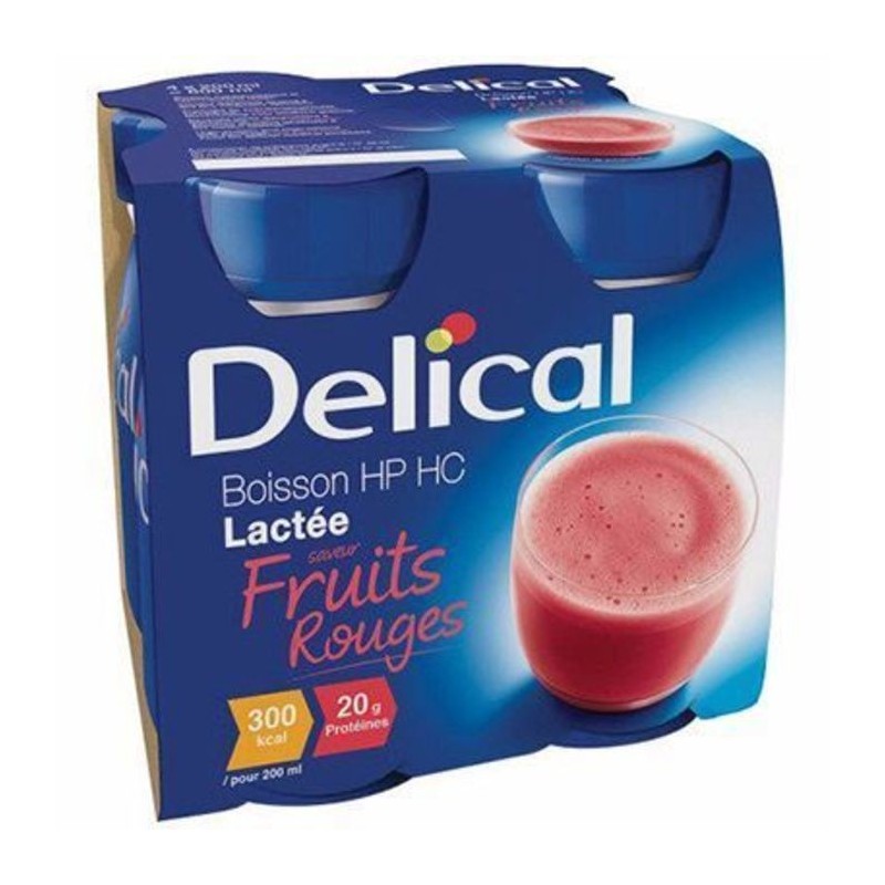 Delical, classic milk drink with red fruits, 4 x 200ml