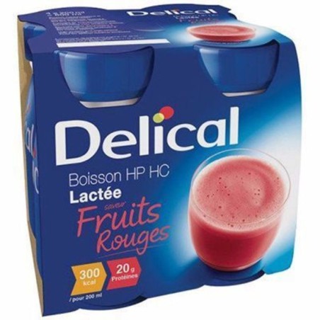 Délical boisson lactée classique aux fruits rouges, 4 x 200ml
