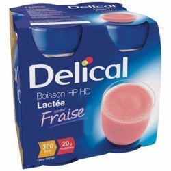 Delical classic strawberry milk drink, 4 x 200ml