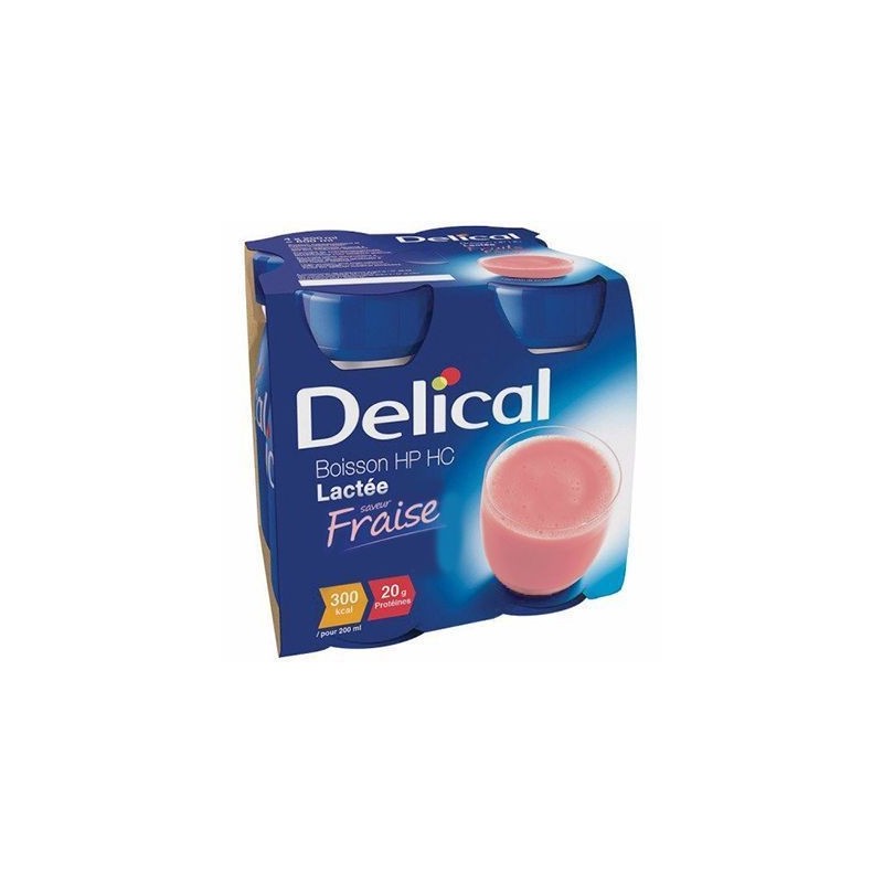 Délical boisson lactée classique à la fraise, 4 x 200ml