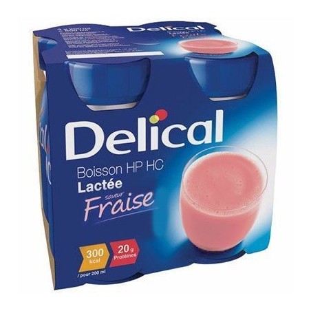 Délical boisson lactée classique à la fraise, 4 x 200ml
