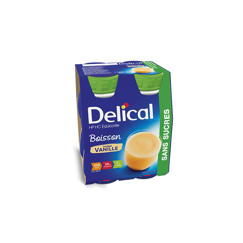 Délical boisson sans sucres, vanille, 4 x 200ml