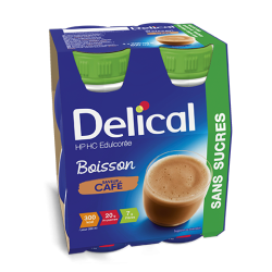Délical boisson sans sucres, café, 4 x 200ml