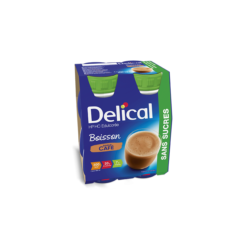 Délical boisson sans sucres, café, 4 x 200ml