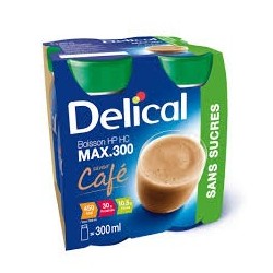 Délical boisson sans sucres, café, 4 x 300ml