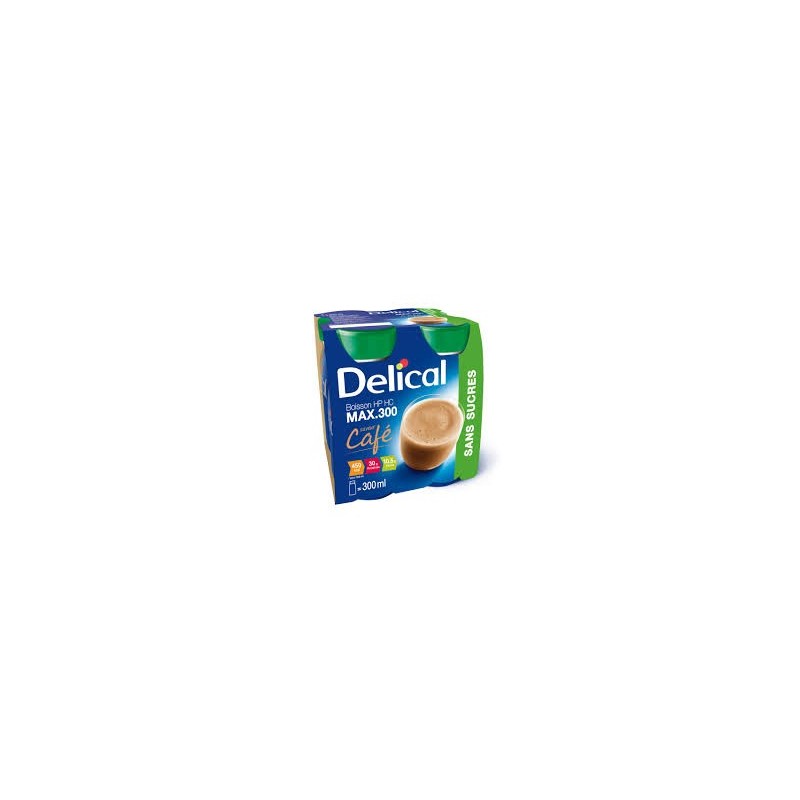 Délical boisson sans sucres, café, 4 x 300ml