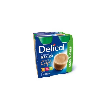 Délical boisson sans sucres, café, 4 x 300ml
