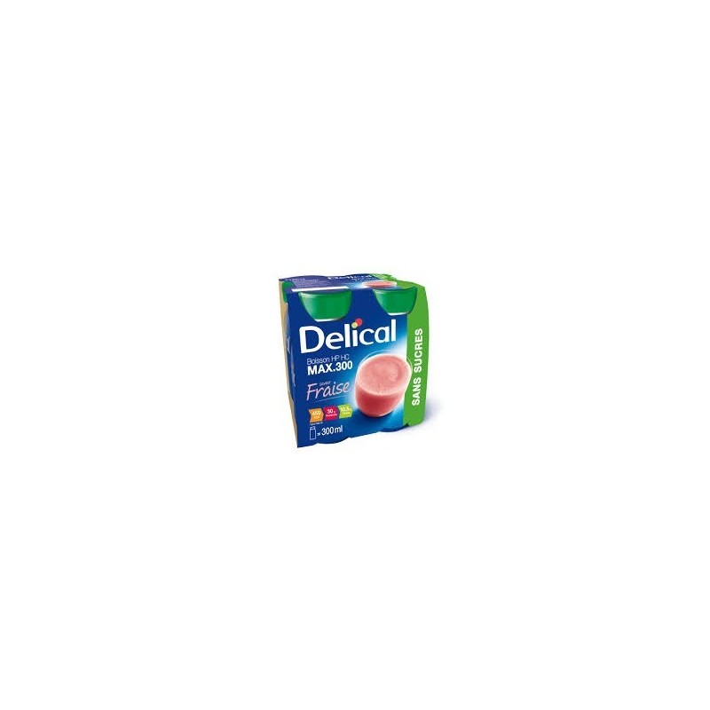 Delical sugar-free drink, strawberry, 4 x 300ml