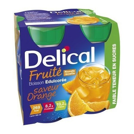 Delical fruity drink orange flavor sweetened without sugar