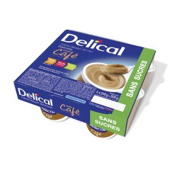 Délical crème dessert sans sucres, café, 4 x 200g