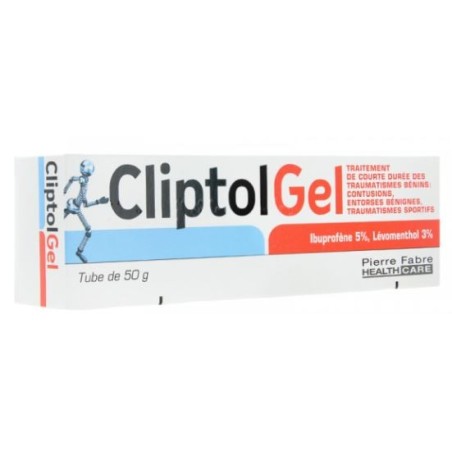 CliptolGel - Ibuprofène, Lévomenthol - Pour Traumatisme Bénins - 50g