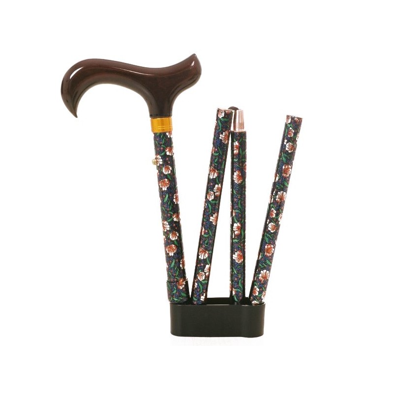  Cane Fleurie Aluminium - Folding - Anatomical Handle Thuasne