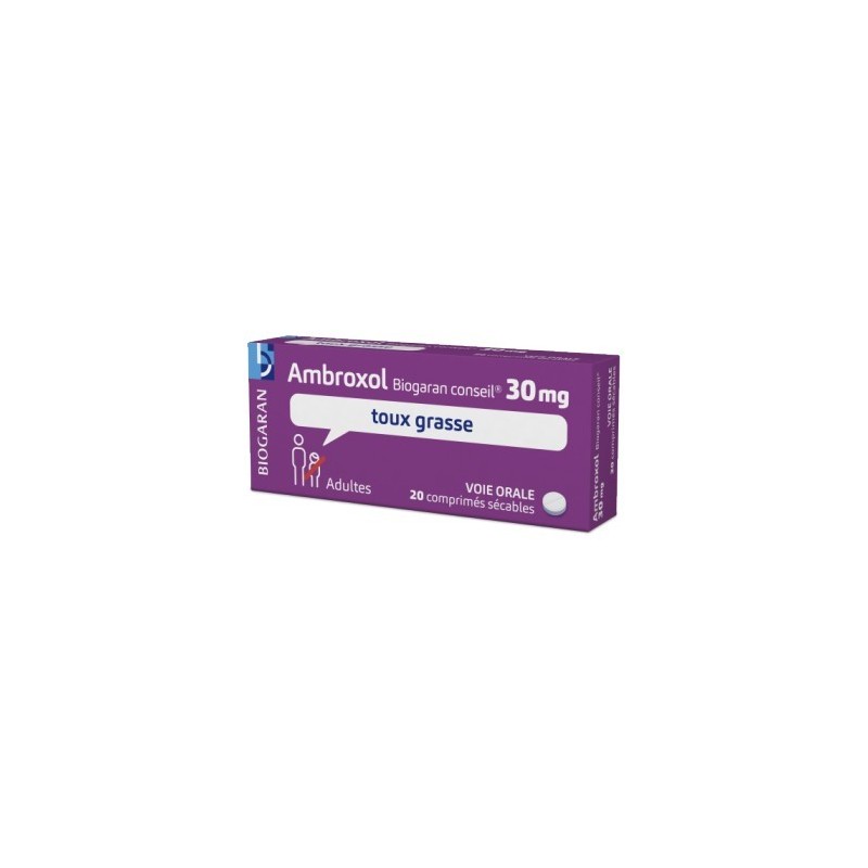 Ambroxol 30mg Boite De 20 Comprimés Encombrement des Bronches, Biogaran Conseil