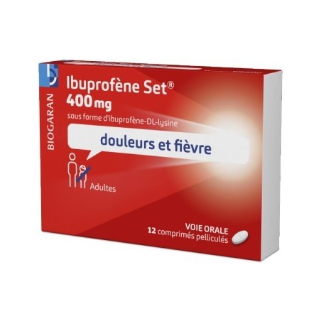Ibuprofène Set 400 mg - Adultes et enfants de plus de 20 kg - 12 comprimés