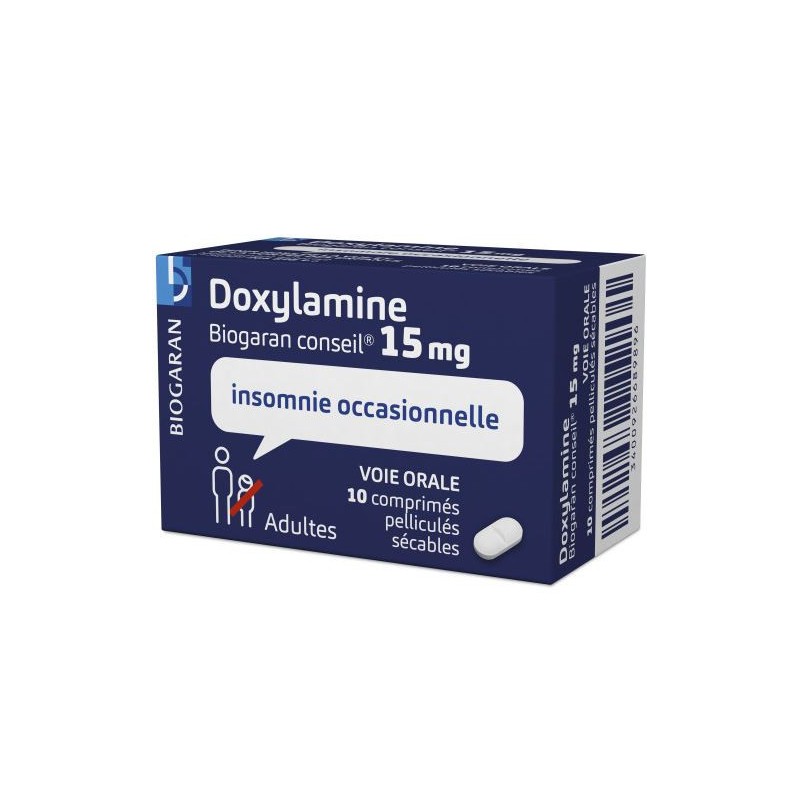 Doxylamine 15mg, 10 coated tablets, Biogaran Conseil, Occasional Insomnia
