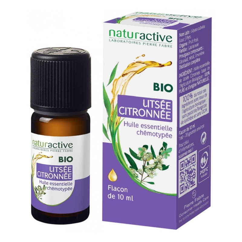 Litsea Lemon Grass Essential Oil, Naturactive, 10 ml