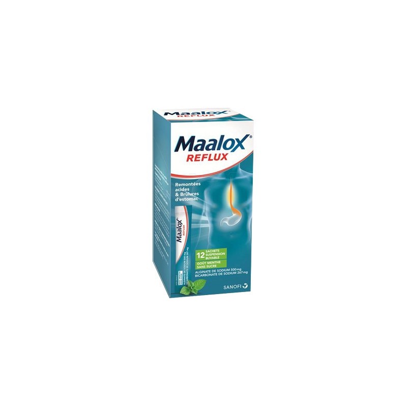 Maalox - Acid Reflux & Heartburn - Sugar Free Mint - 12 Drinkable Sachets