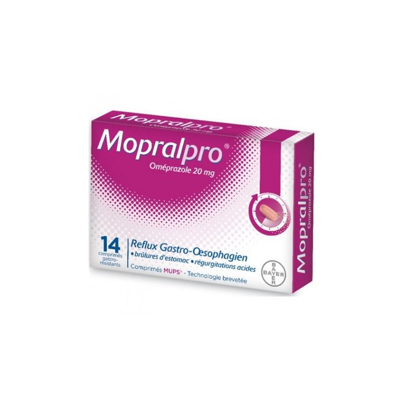 Mopralpro Oméprazole 20mg, Reflux Gastro-oesophagien Brûlures d'Estomac, 14 Comprimés MUPS
