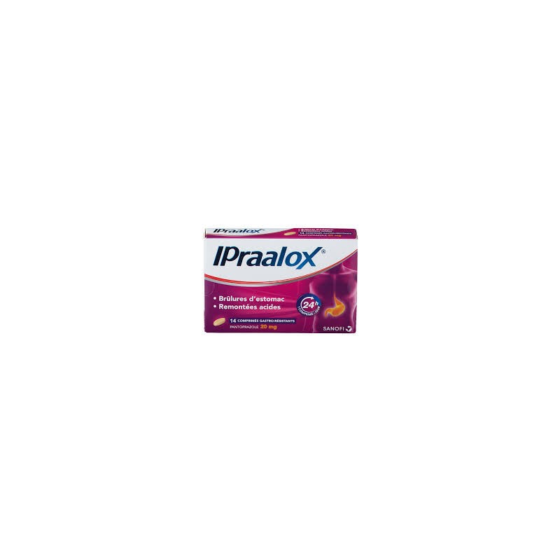 Ipraalox Pantoprazole 20 mg Brûlures d'Estomac, Boite De 14 Comprimés Gastro-Résistants