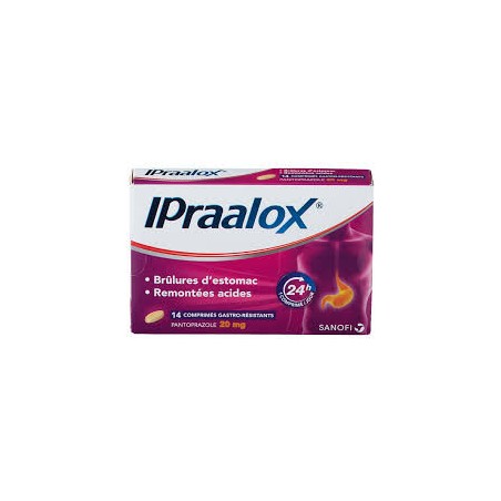 Ipraalox Pantoprazole 20 mg Brûlures d'Estomac, Boite De 14 Comprimés Gastro-Résistants