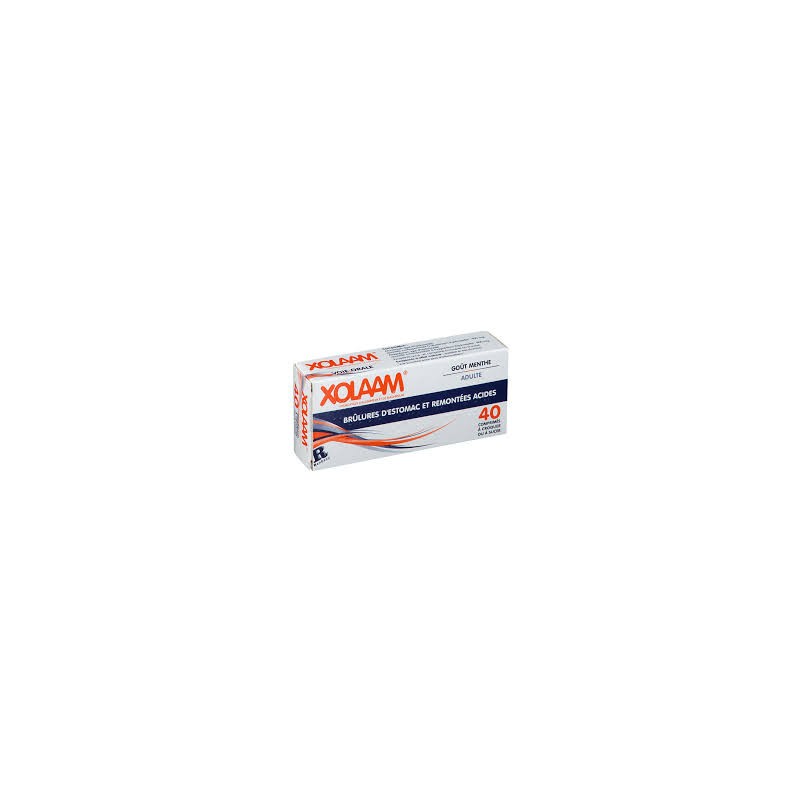  Xolaam, for adults, mint flavour, box of 40 tablets to chew or suck Xolaam