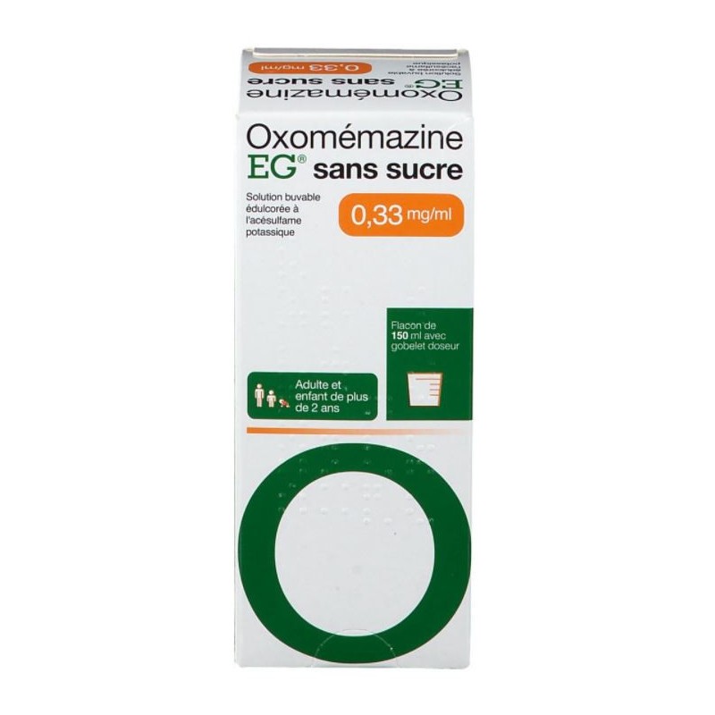 Oxomemazine 0.33 mg / ml Sugar Free Syrup EG, Bottle 150 ml EG Labo