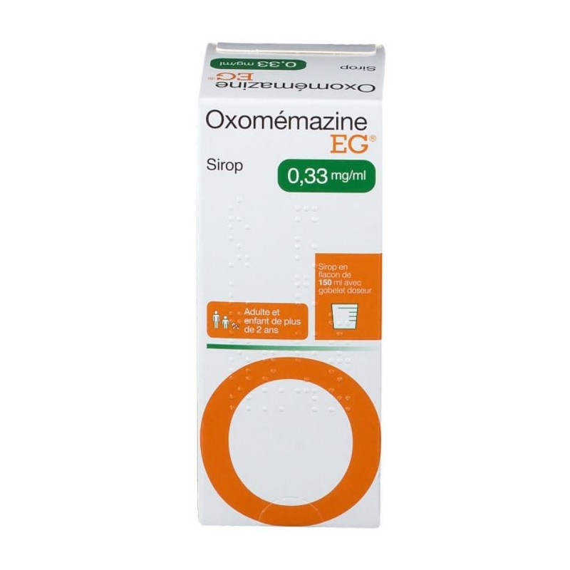 Oxomémazine 0,33 mg/ml Sirop EG, Flacon 150 ml (générique du toplexil)