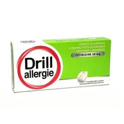 Drill allergie cétirizine 10 mg, 7 comprimés