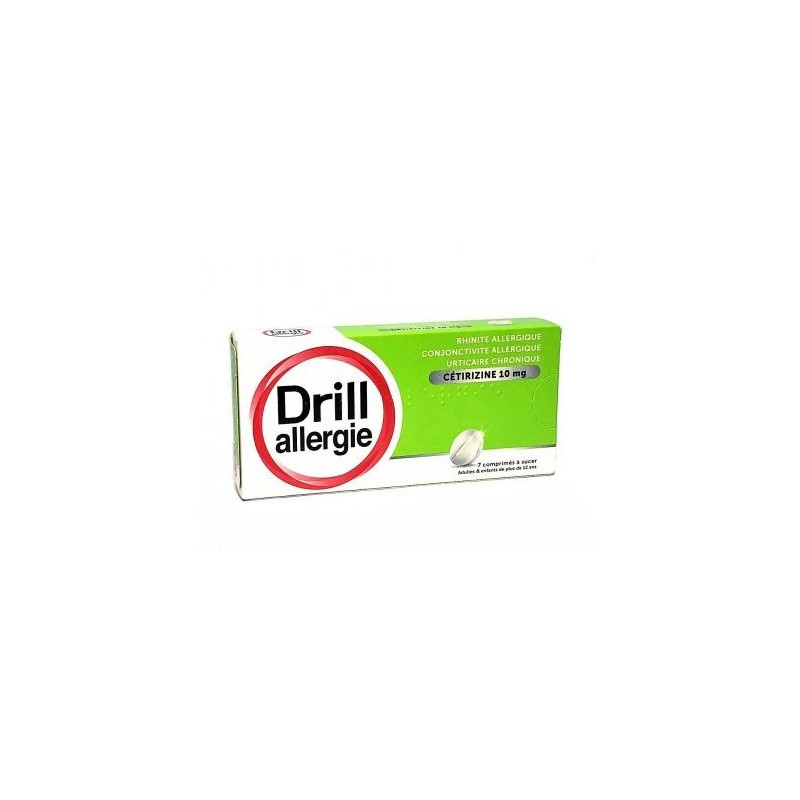 Drill allergie cétirizine 10 mg, 7 comprimés