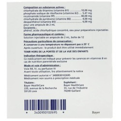 Becozyme injectable, 12 ampoules de 2 ml