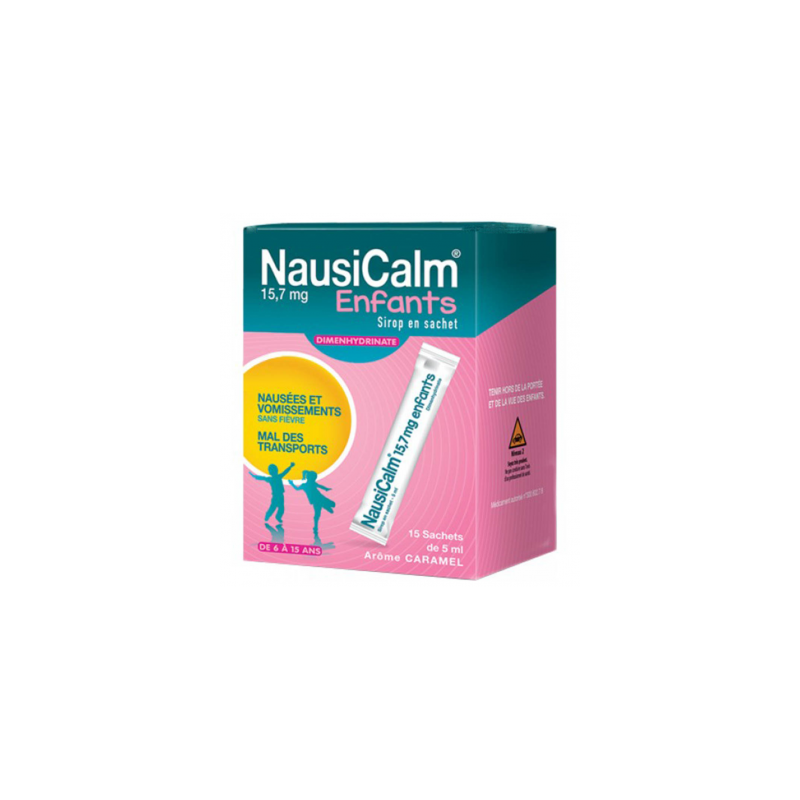  Nausicalm 15,7 mg Children, syrup in sachet Dimenhydrinate - Nausea & Vomiting, Motion Sickness Nausicalm