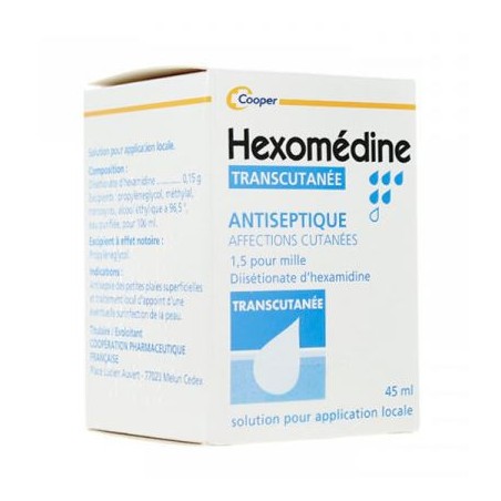 Hexomedine Transcutanée - Solution pour Application Locale - 45 ml