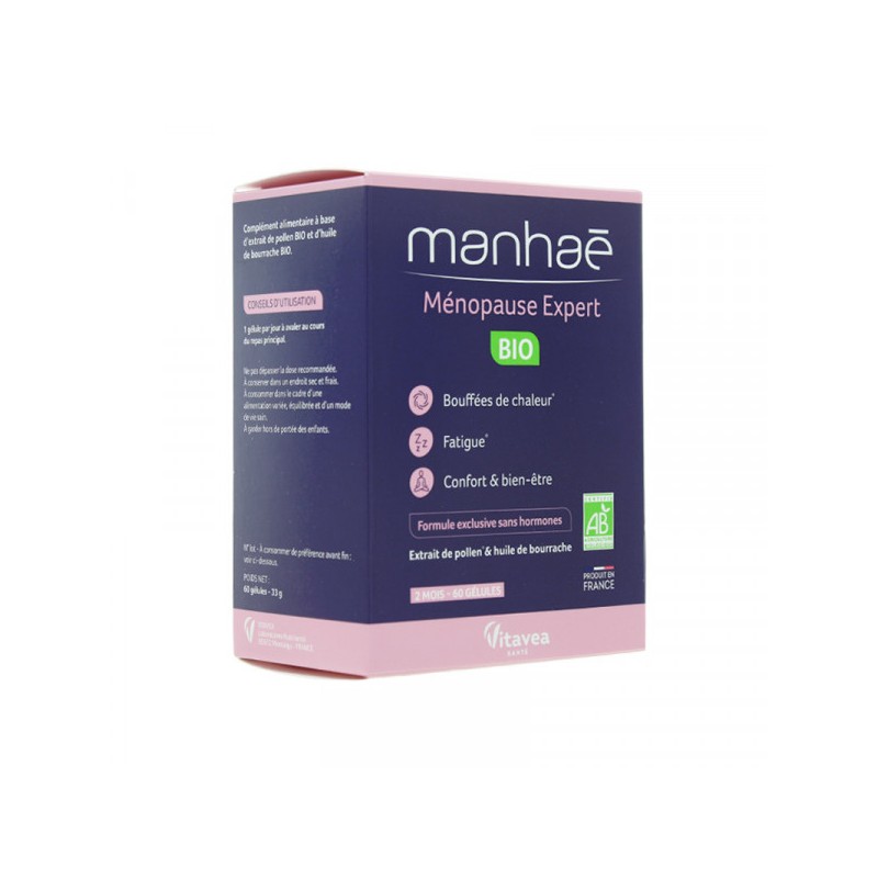 Manhaé Ménopause Expert Bio - Nutrisanté - 2 Months, 60 Capsules
