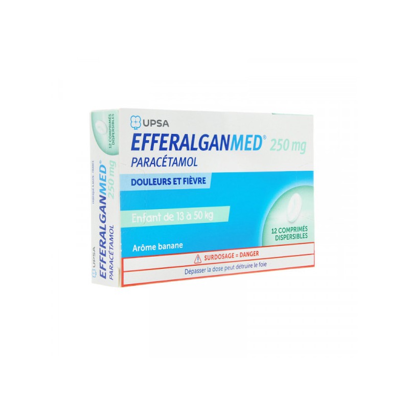 Efferalganmed 250 mg - Enfants 13 à 50 kg - 12 Comprimés Dispersibles