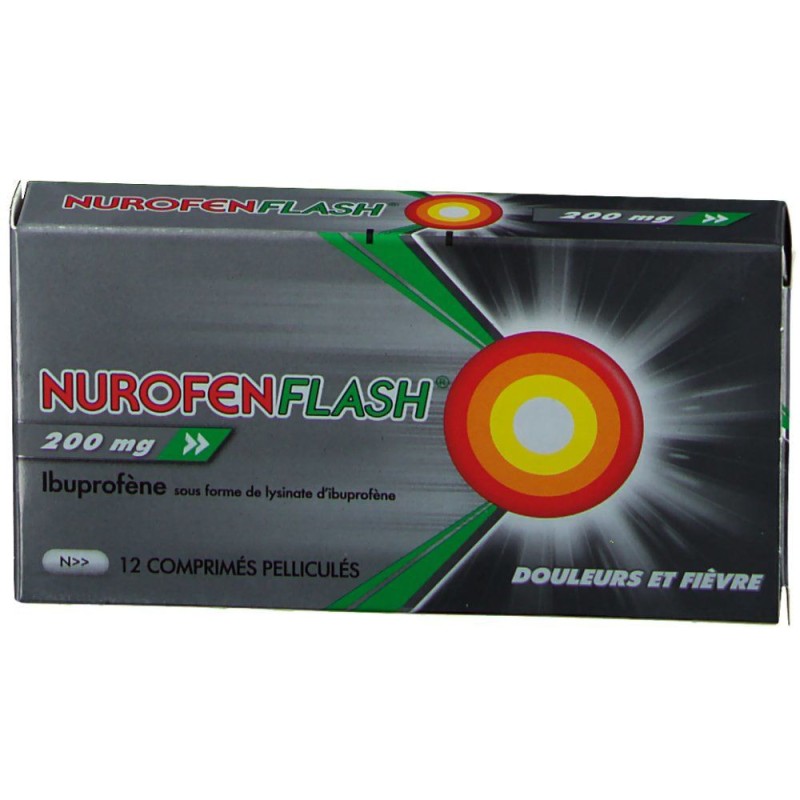  Nurofenflash Ibuprofen 200 mg, Box of 12 Film-coated Tablets Nurofen