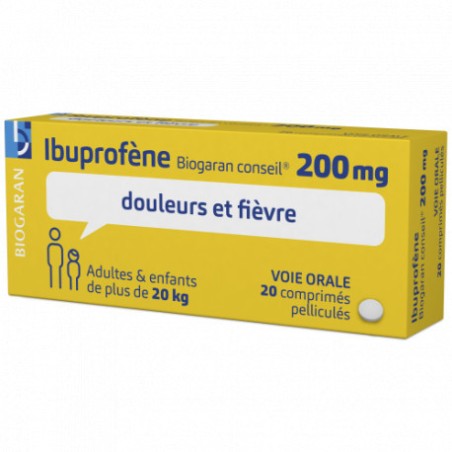 Ibuprofène 200 mg Biogaran Conseil - 20 Comprimés Pelliculés