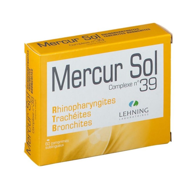 Mercur Sol - Complexe N°39 - Bronchites, Trachéites - Lehning - 60 Comprimés