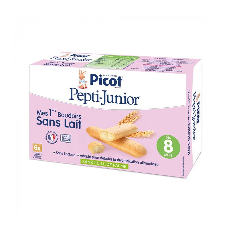 Mes Premiers Boudoirs - Sans Lait - Dès 8 Mois - Picot - 6 Sachets Fraicheur de 4 Boudoirs