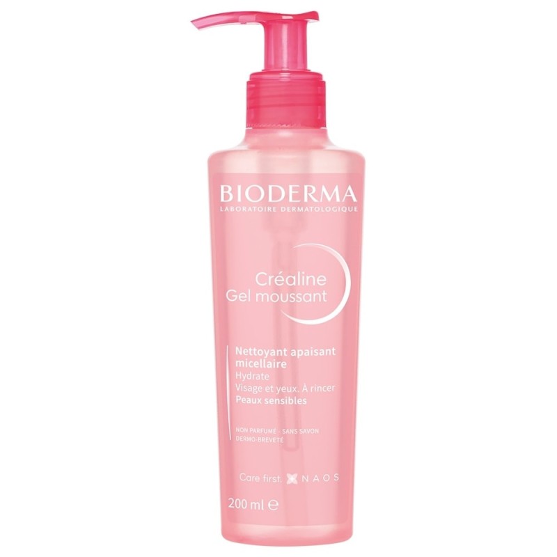 Créaline Gel Moussant - Nettoyant, Apaisant - Bioderma - Flacon Pompe 200ml