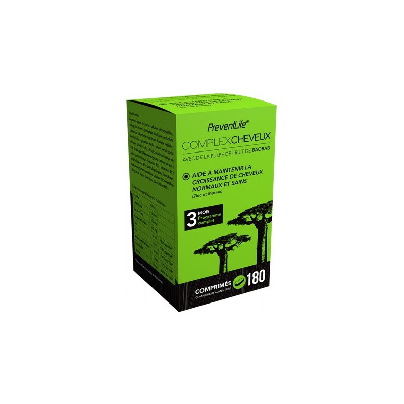 Complex Cheveux - PreventLife - S.I.D. Nutrition - 180 Comprimés