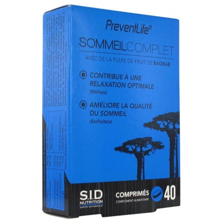 Sommeil Complet - PreventLife - S.I.D. Nutrition - 40 Comprimés