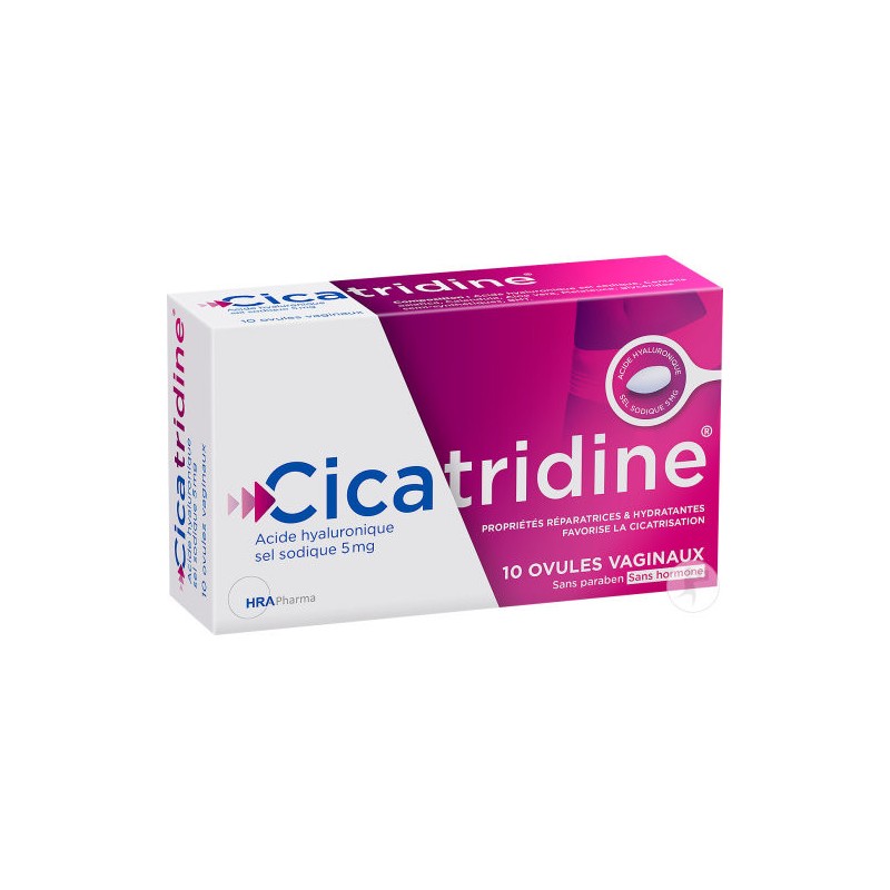 Vaginal Ovules - Hyaluronic Acid - Repairing & Moisturising - Cicatridine - 10 Ovules