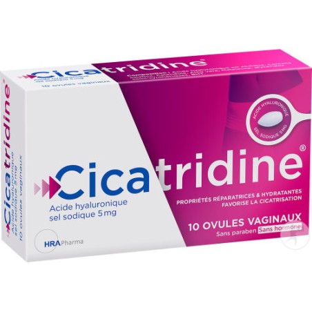 Vaginal Ovules - Hyaluronic Acid - Repairing & Moisturising - Cicatridine - 10 Ovules
