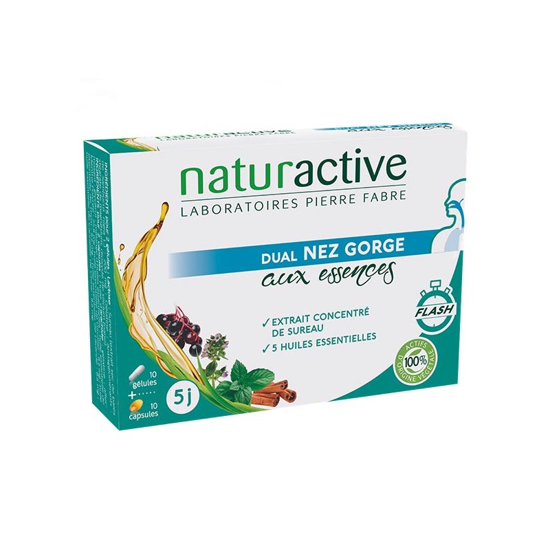 Dual Nez Gorge - Aux Essences - Naturactive - 10 Gélules + 10 Capsules - 5j