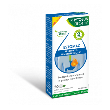 Estomac - Brûlures et Remontées Acides - Phytosun Aroms - 20 Comprimés